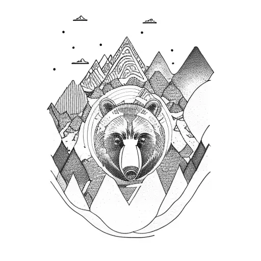 Mountain And Bear And Hammock