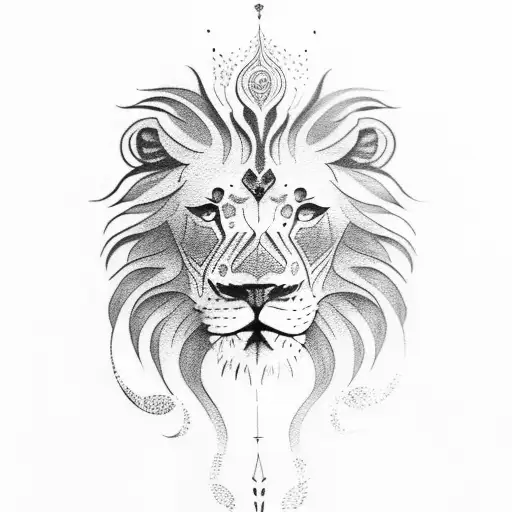 Lion Hand Tattoo With Glowing Eyes