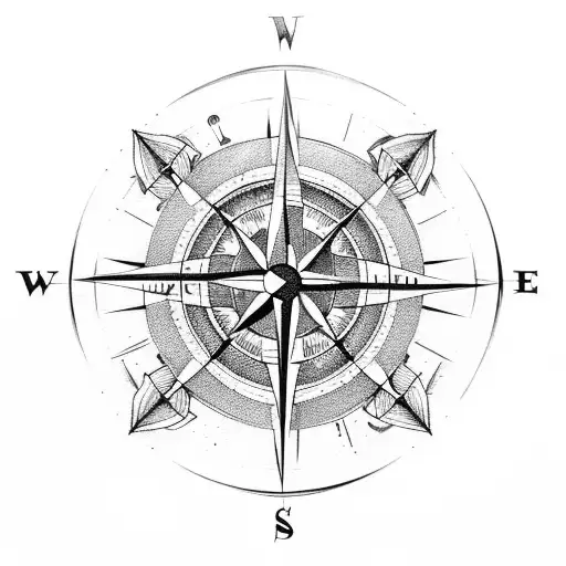 Compass With Locomotive Wheel