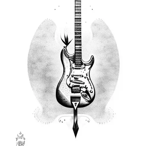 Electric Guitar With Islamic Simbol