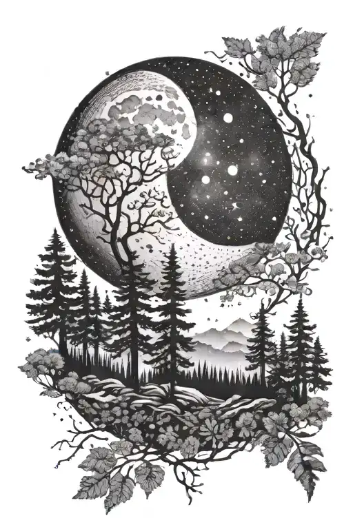 Moon And Forest