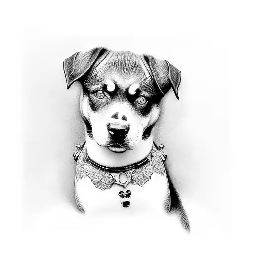 Newborn Baby Girl With A Rottweiler And Wife