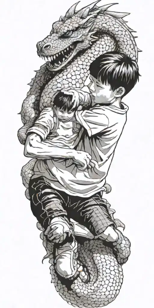 Boy Fights Dragon