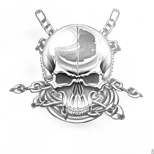 Berserk Skull With Chains