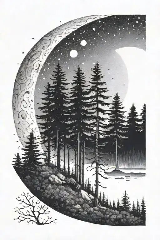 Moon And Forest