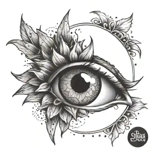 Eye And Sun Flower