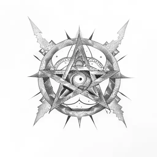 Old Key Gothic With Pentagram