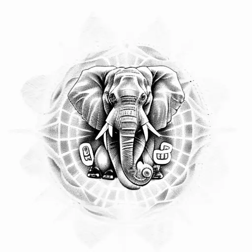 Elephant With Ohm Symbol
