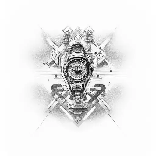 Color Sketch Of A Tattoo On The Hand In The Style Of Mechanics-bio With Microelectronic Components