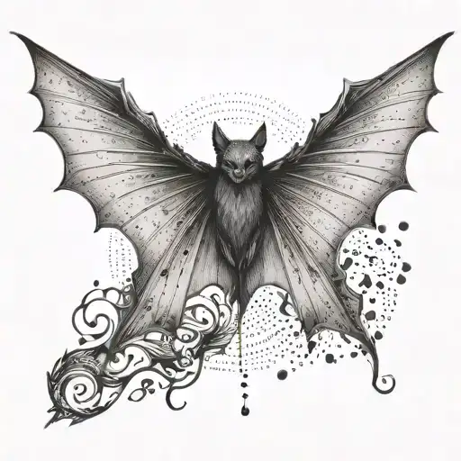 Fantasy Bat With Spread Wings