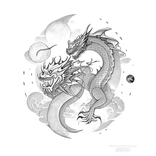 Small Moon With Dragon