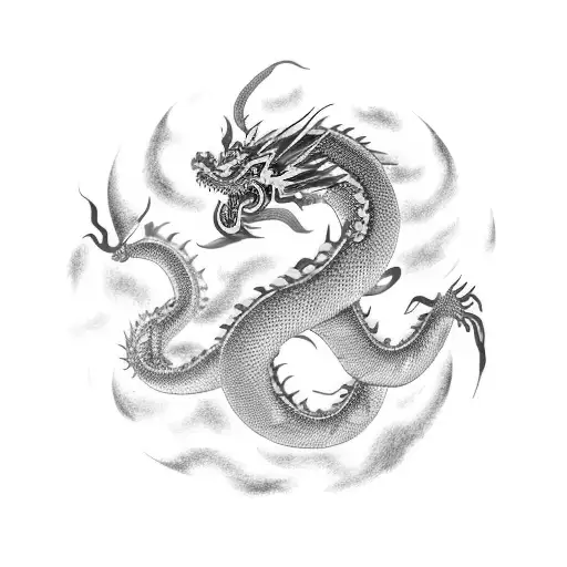 A Blue And Yellow Chinese Dragon And That Begins To Melt And Transform Into A Sheet Music The Tail