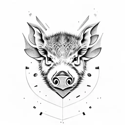 Wild Boar Face As A Tree