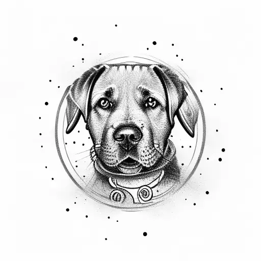 Labrador Dog In Circle And S Sign
