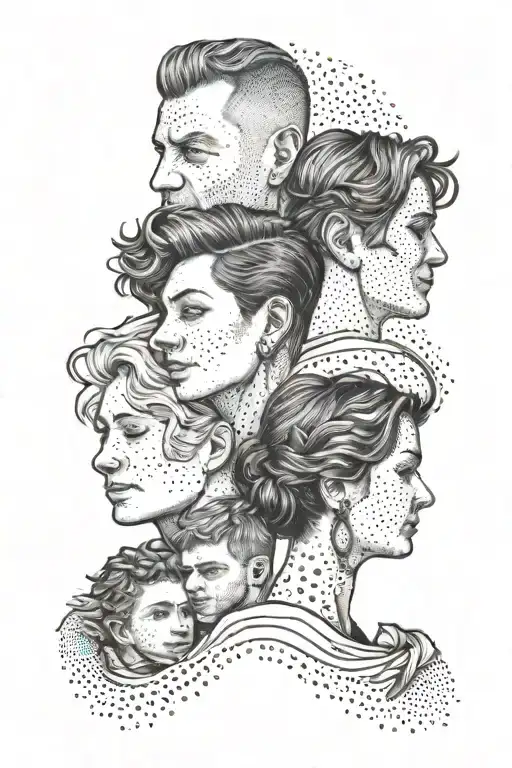 Wife Husband With Three Sons