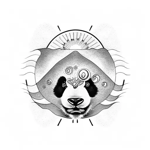 Panda Holding The Sun