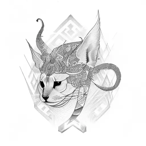 An Unalome Symbol Integrated Into A Dotwork Design