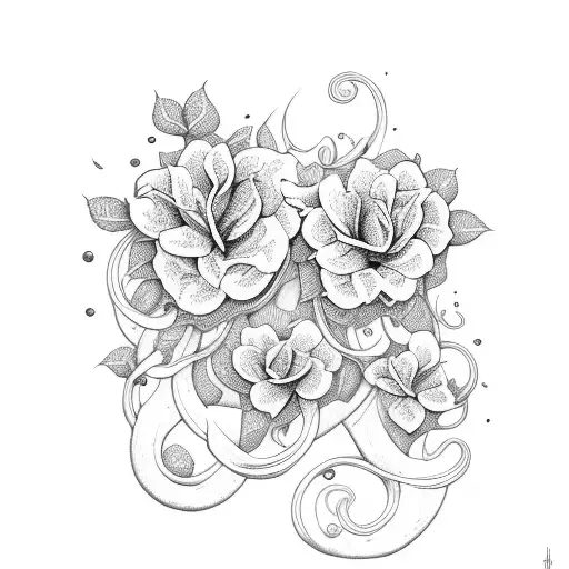 Long Vine With Many Types Of Flowers