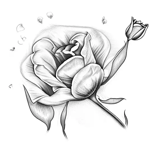 Mixed Bouquet Of Tulip Rose And Flowers