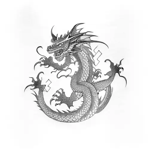 Dragon Japanese And Letter G