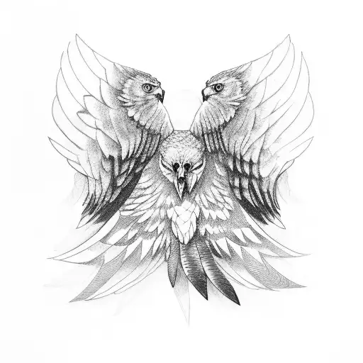 Hawk Spreading Wings