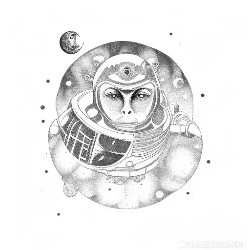 Space Monkey On A Organic Space Ship