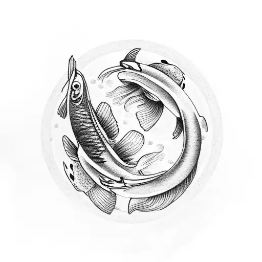Koi Fish As Ying And Yang