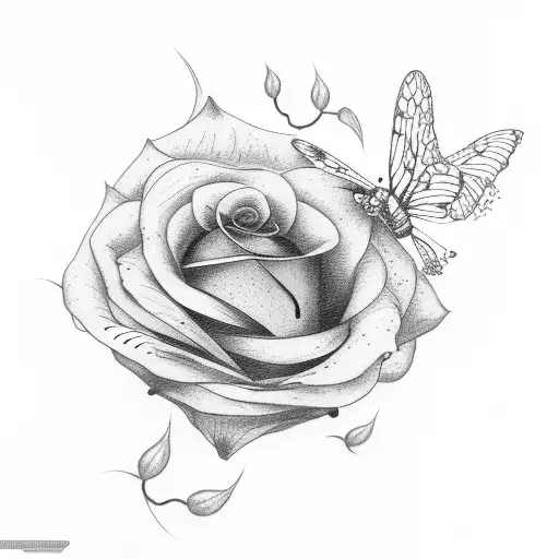 Buttefly With Rose Thorns