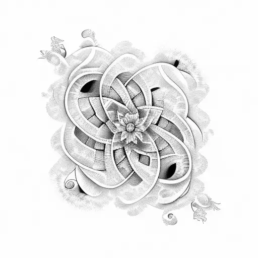 An Abstract Wave Pattern With Hidden Flower Shapes Representing The Changing Seasons