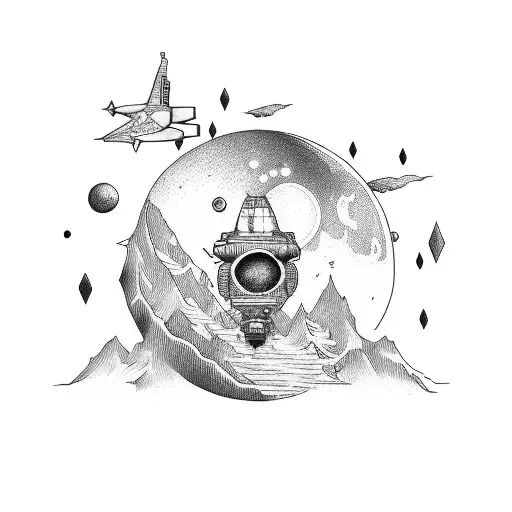 Couple Tattoo Fly Me To The Moon