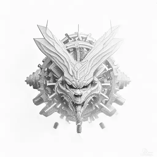 An Intricate Mechanical Gear System Forming The Shape Of A Mountain
