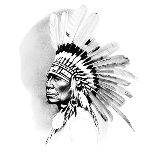Native American Headress With Feathers
