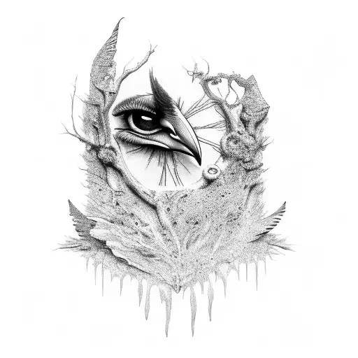 Raven With Eyeball In Mouth