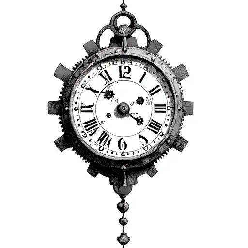 A Simple Old Clock With Numbers And Gears