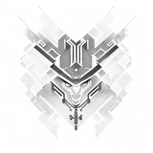 Design A Tattoo That Blends Hmong Traditional Patterns With A Futuristic Cyberpunk Aesthetic