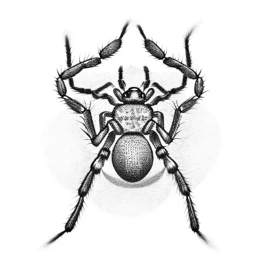 All Black Spider With The Number 56532 On Its Back