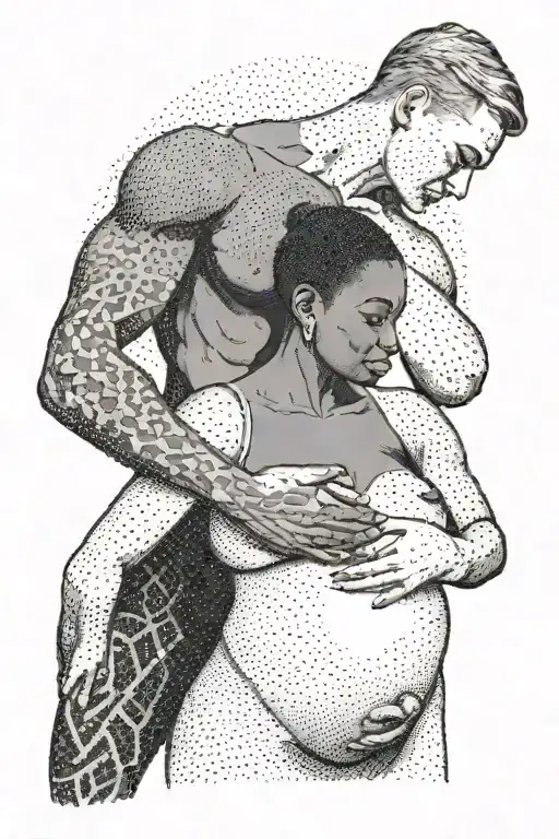 Nude Slim Young Pregnant European Blonde Teenage Girl And Muscular Black Man