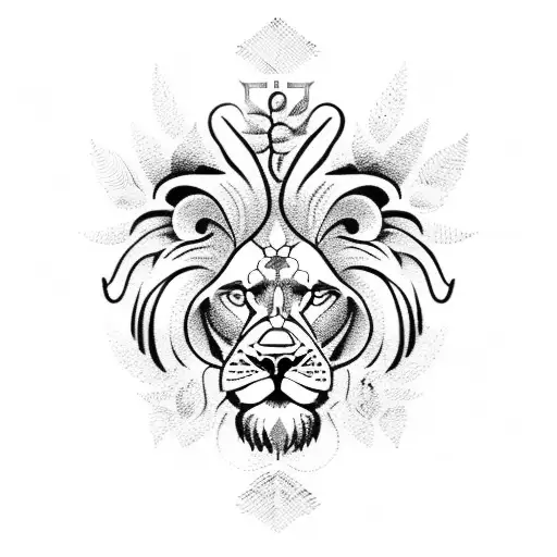 Lion And Laurel Wreath