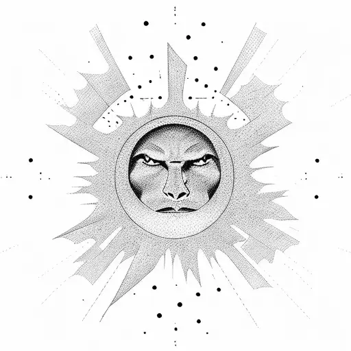 Silhouette Of A Man Falling From A Tall Building In Front Of The Sun