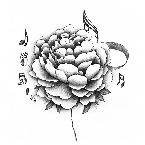 Peony And Music Note