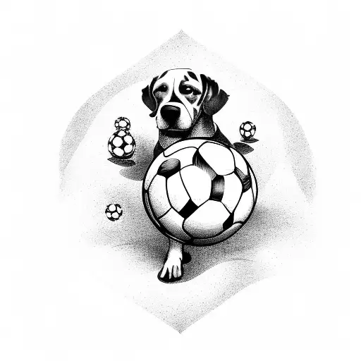 A Dog Playing Soccer With A Human Player