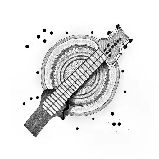 Acoustic Guitar With Skyline