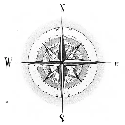 Compass With Hour Glass