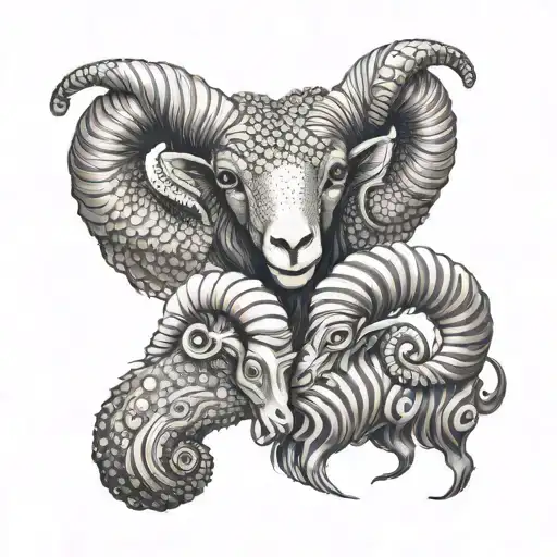 Two Rams And Two Fish