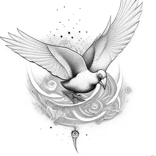 Finix Bird With Reprsenting The Time And Fearless