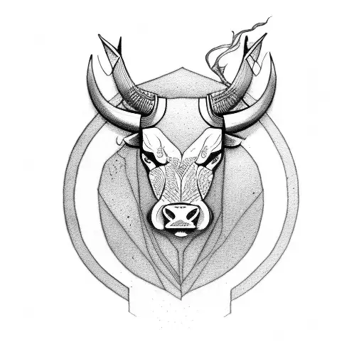 Black Bull Sitting In Peace