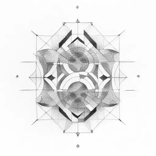 A Creative Design Incorporating The Numbers 5 And 6 In A Geometric Pattern