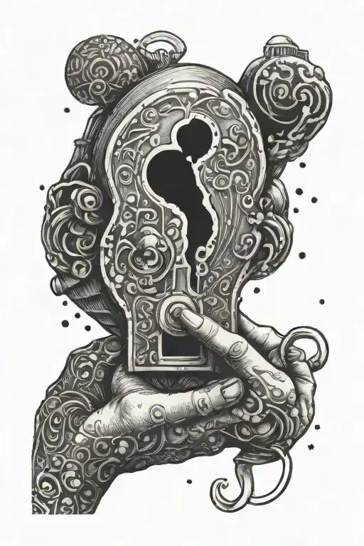 Lock Being Opened W Man Carrying The Word