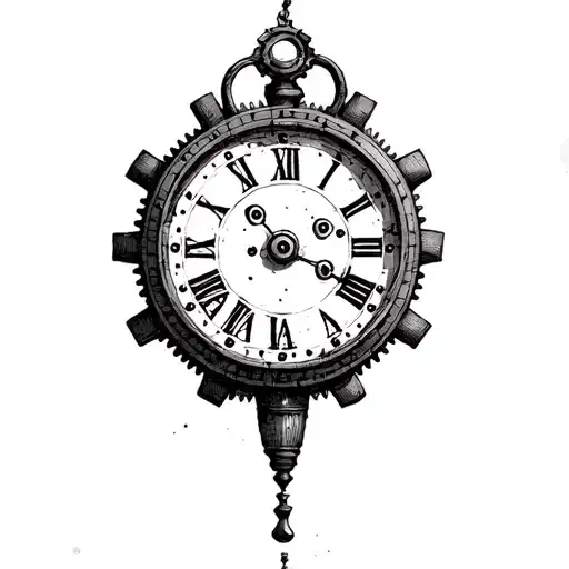 A Simple Old Clock With Numbers And Gears