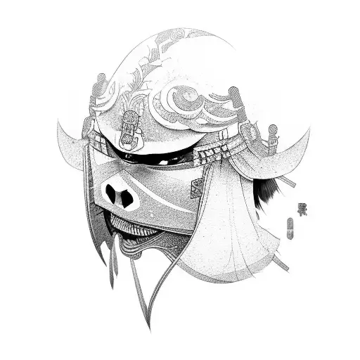 A Samurai Who Stands Behind A Woman In A Kimono And Cuts Off Her Head